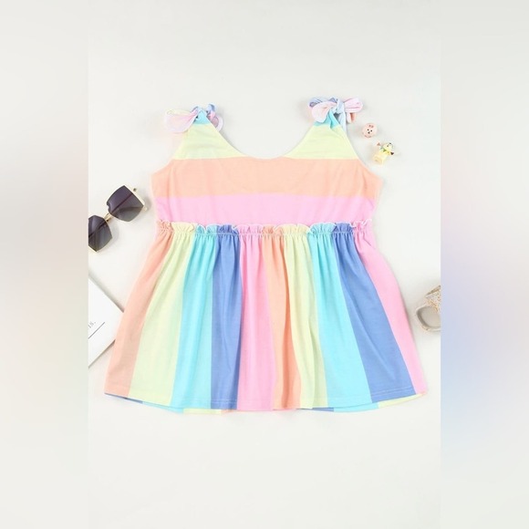 Rainbow Rhapsody Tie Shoulder Tank - Picture 3 of 3